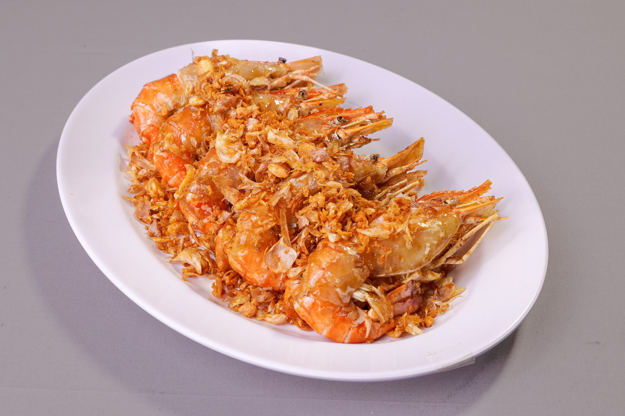 กุ้งแม่น้ำทอดกระเทียม